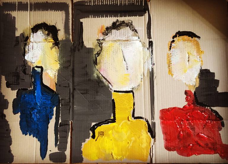 Original People Painting by Emma Watson  Abstract Expressionism Art on Other  Family portraits