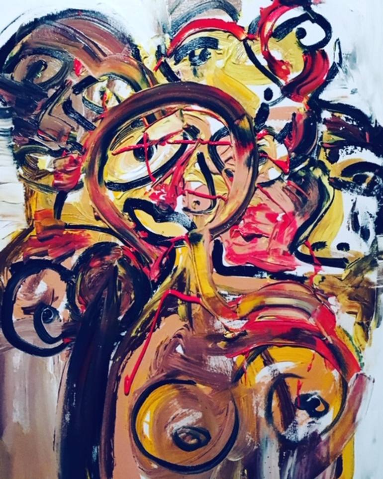 Original People Painting by Emma Watson  Abstract Expressionism Art on Canvas  Aparthied