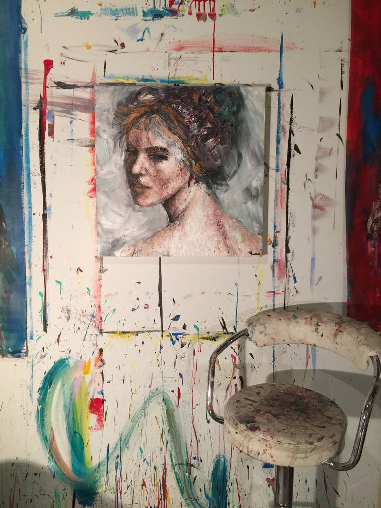 Original Figurative People Painting by Yunus Chkirate