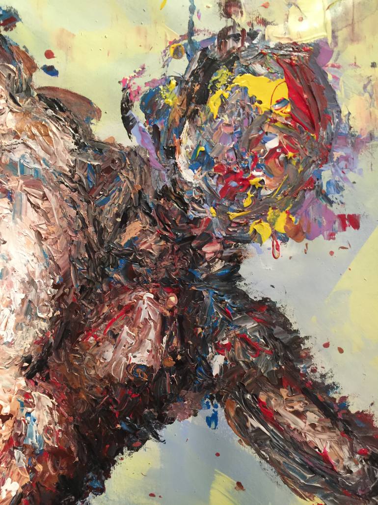 Original Abstract Expressionism People Painting by Yunus Chkirate