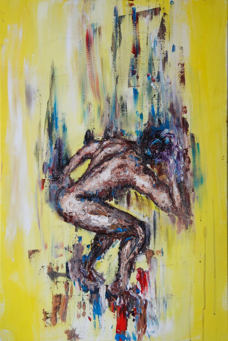 Original Abstract Expressionism People Painting by Yunus Chkirate