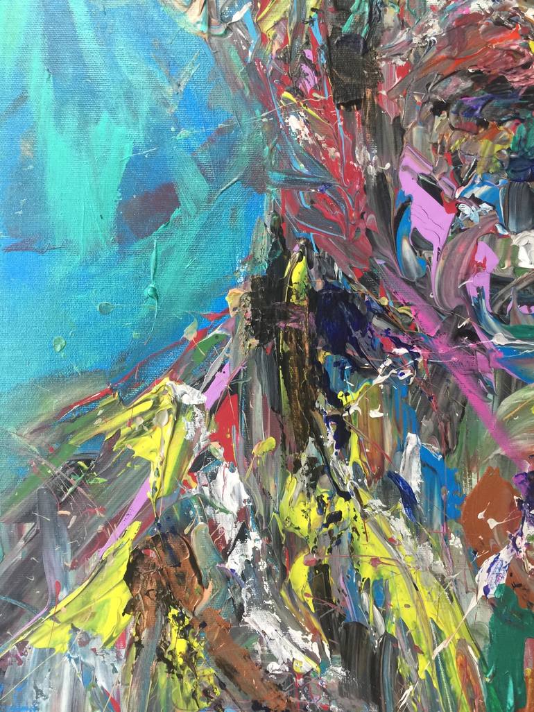 Original Abstract Expressionism Abstract Painting by Yunus Chkirate