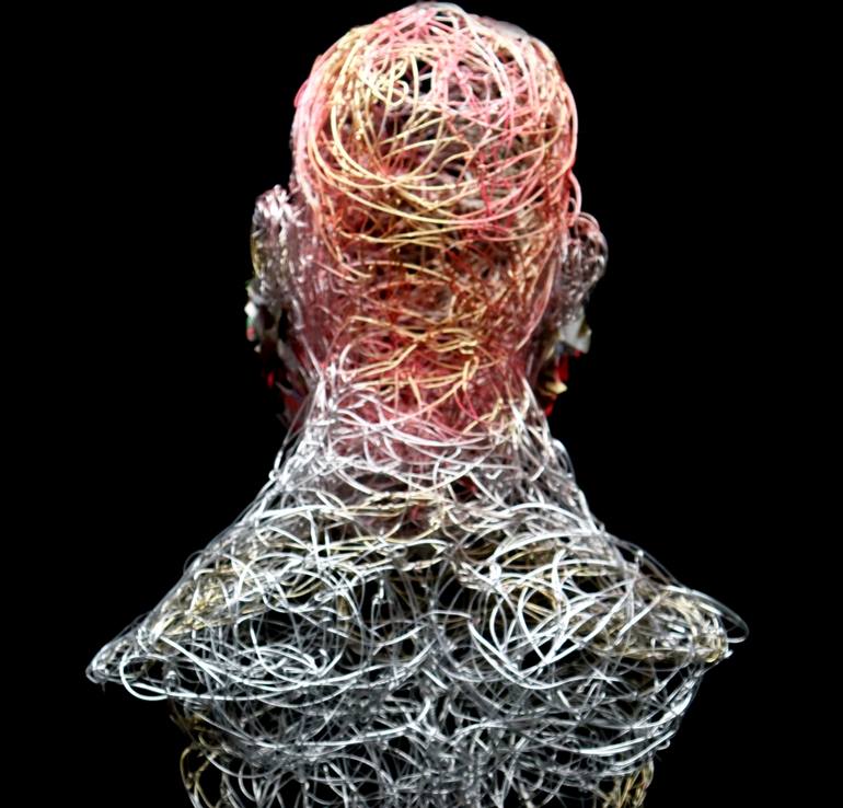 Original Abstract Expressionism People Sculpture by Yunus Chkirate