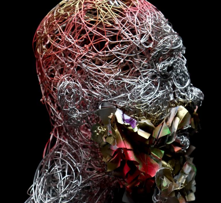 Original Abstract Expressionism People Sculpture by Yunus Chkirate