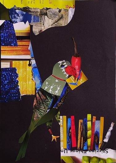 Original Contemporary Animal Collage by Satarupa Sinha Roy