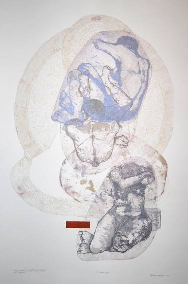 Original Expressionism Nude Printmaking by Agnieszka Skopinska