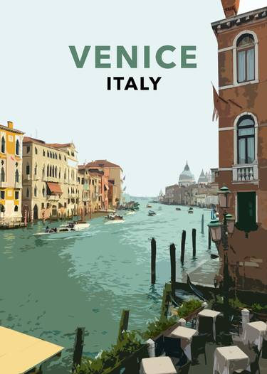 Venice Grand Canal retro poster thumb