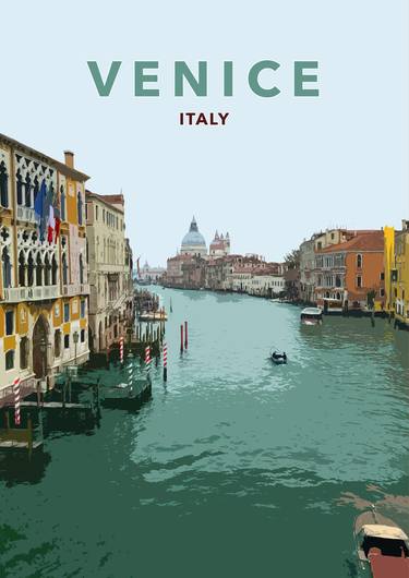 Grand Canal Retro Venice Poster thumb