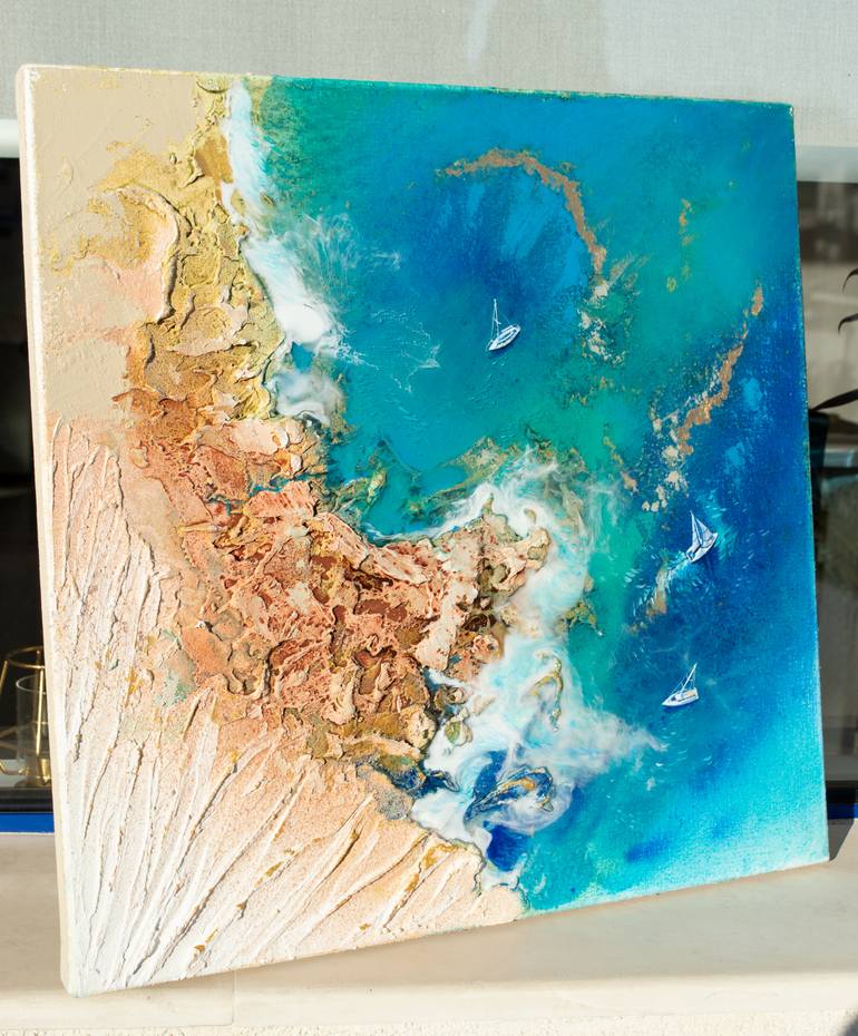 Original Abstract Seascape Painting by Milena Gaytandzhieva