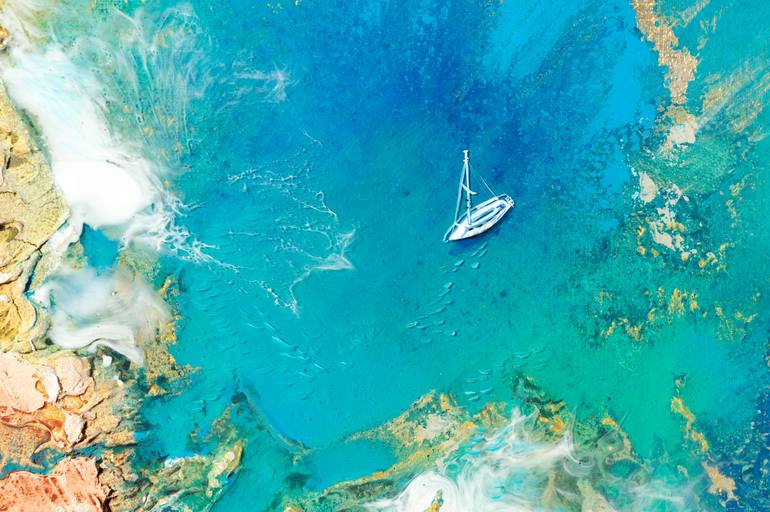 Original Abstract Seascape Painting by Milena Gaytandzhieva