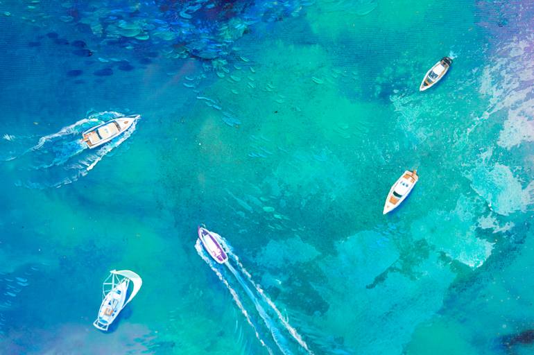 Original Abstract Seascape Painting by Milena Gaytandzhieva