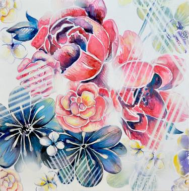 Original Abstract Floral Paintings by Milena Gaytandzhieva