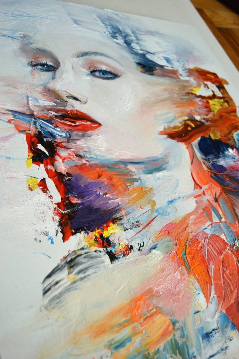 Original Abstract Expressionism Women Painting by Milena Gaytandzhieva