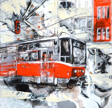 Original Abstract Transportation Paintings by Milena Gaytandzhieva