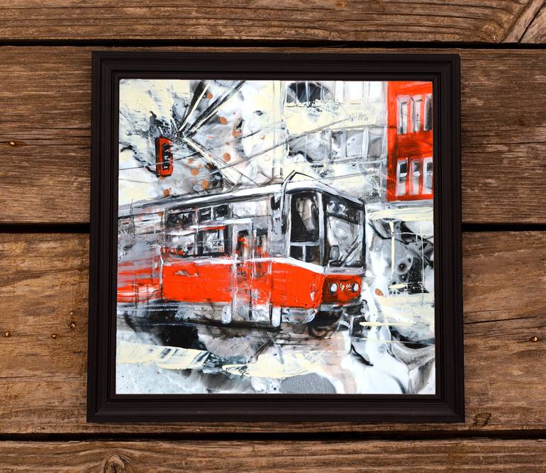 Original Abstract Transportation Painting by Milena Gaytandzhieva