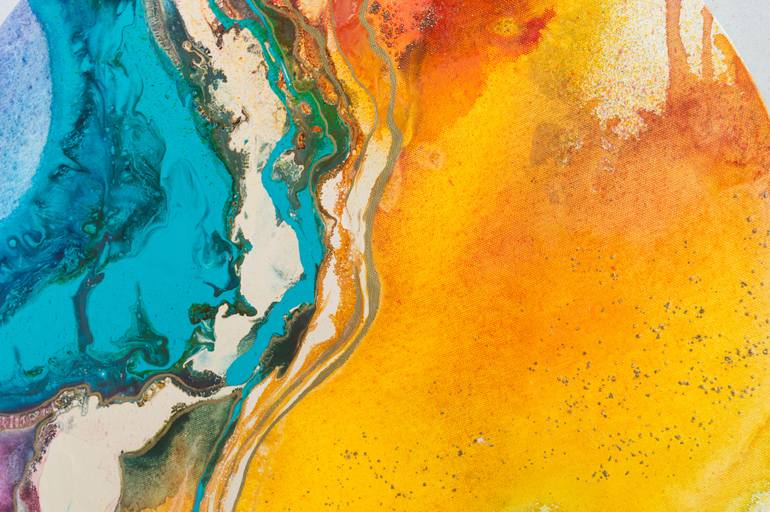 Original Art Deco Abstract Painting by Milena Gaytandzhieva