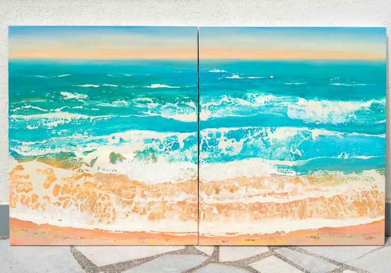 Original Expressionism Beach Painting by Milena Gaytandzhieva