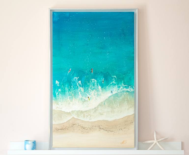 Original Abstract Expressionism Seascape Painting by Milena Gaytandzhieva