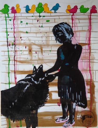 Print of Figurative Dogs Paintings by Diana Kühnlenz