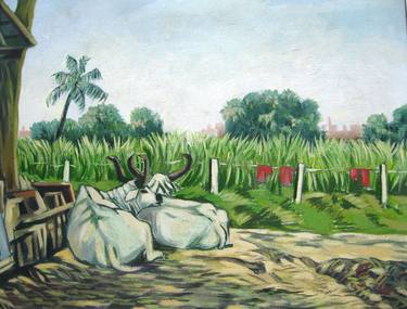 Original Rural life Painting by Sajjad Kapasi
