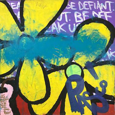 Original Pop Art Floral Painting by Emerging Contemporary Artist Pascó