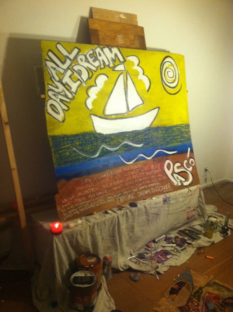 Original Sailboat Painting by Emerging Contemporary Artist Pascó