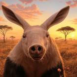 Mr. Aardvark on the Savannah by Russ Martin