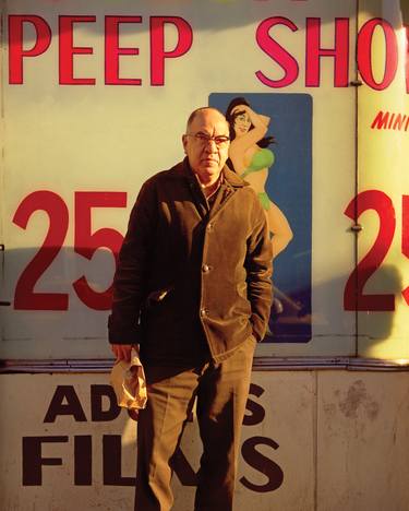 Peep Show Guy, NYC, 1974  (Vintage Color Photograph) thumb