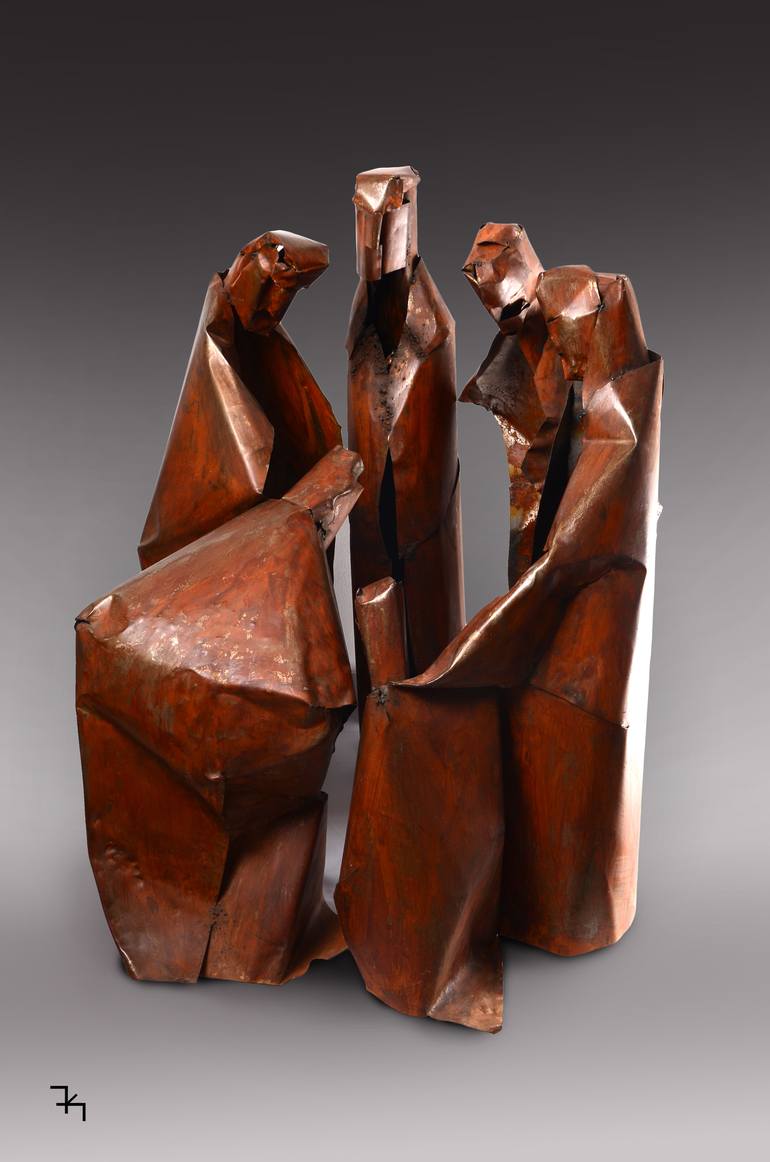 Original Abstract Men Sculpture by Krasimir Metodiev