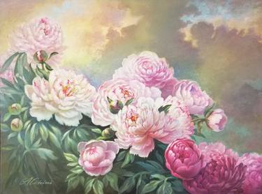 Print of Realism Floral Paintings by Aldona Ciceniene