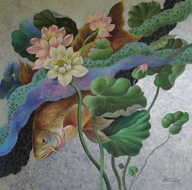 Original Fish Painting by Aldona Ciceniene