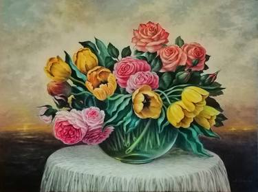 Original Realism Floral Paintings by Aldona Ciceniene