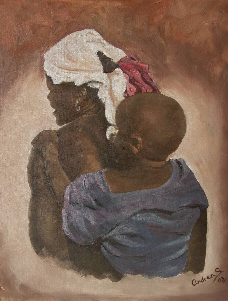 african mother and child paintings