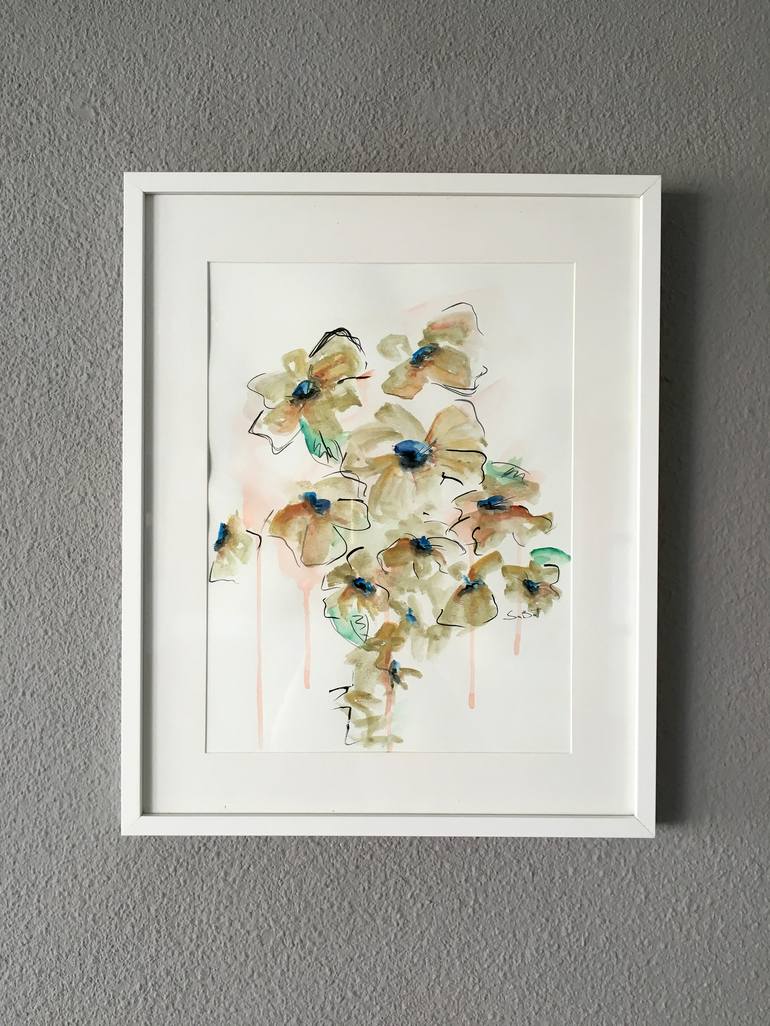 Original Abstract Floral Painting by Andy Sabatt