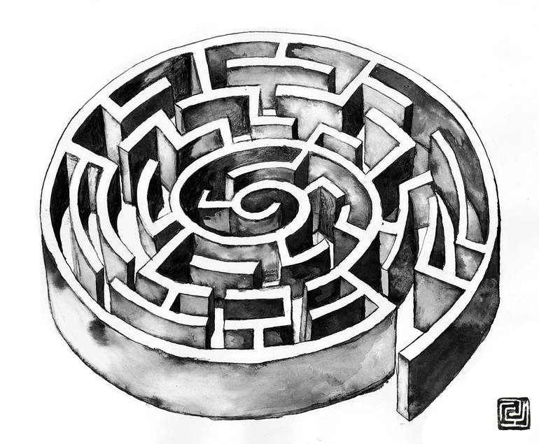 Labyrinth 4 Drawing by Ariadna Pedemonte Saatchi Art