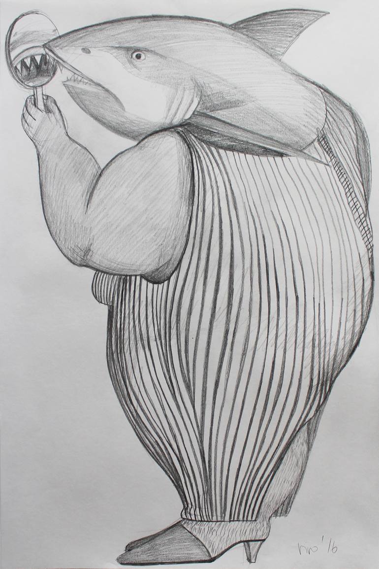 Big Fish 2 Drawing by Violeta Vollmer | Saatchi Art