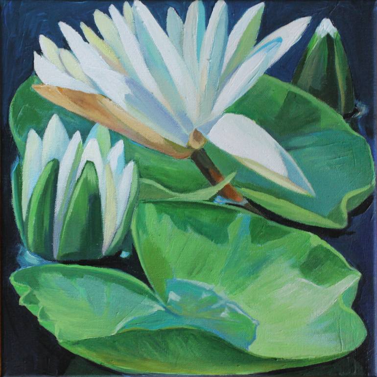 Original Floral Painting by Violeta Vollmer | Other Art on Canvas | at the lakeside VII