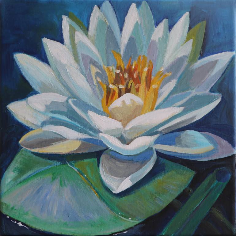 Original Floral Painting by Violeta Vollmer | Impressionism Art on Canvas | at the lakeside XV