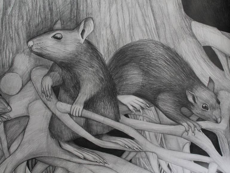 Original Illustration Animal Drawing by Violeta Vollmer