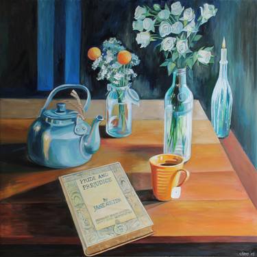 Original Fine Art Still Life Paintings by Violeta Vollmer