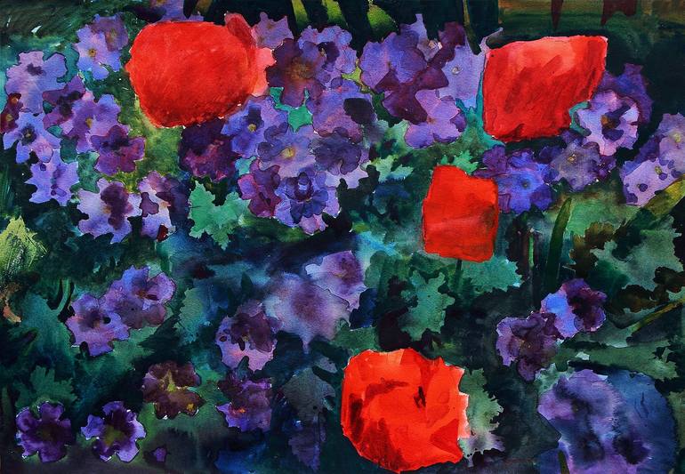 Original Impressionism Floral Painting by Michael Robson