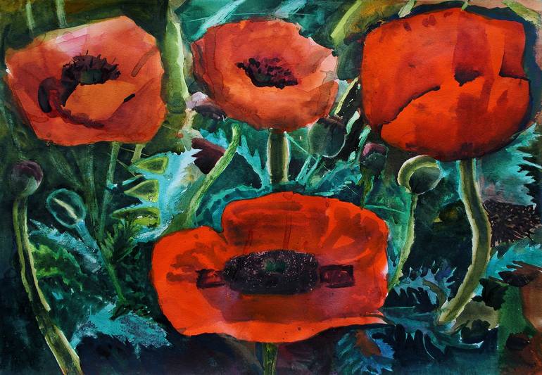 Original Floral Painting by Michael Robson