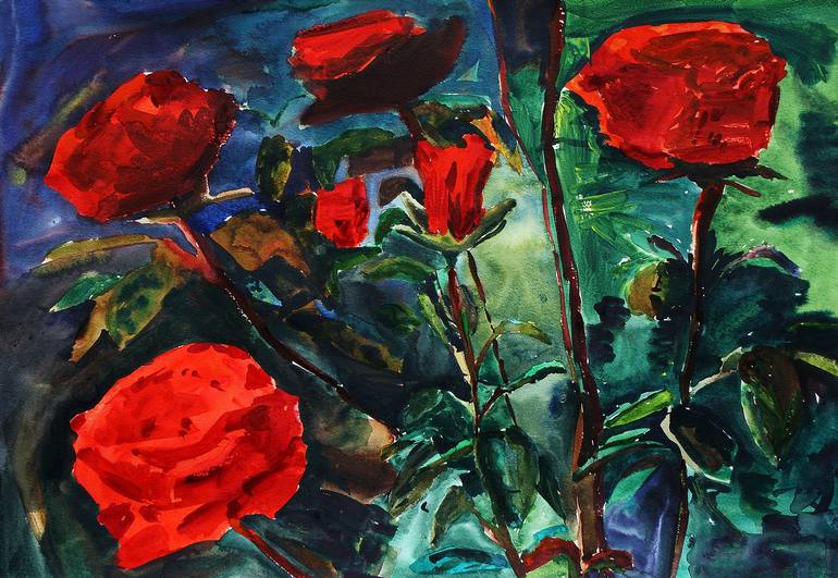 Original Impressionism Floral Painting by Michael Robson
