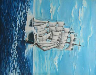 Print of Boat Paintings by glevert harold sanchez cadavid
