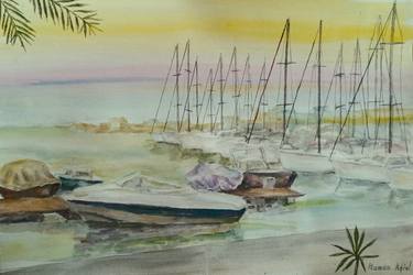 Print of Impressionism Boat Paintings by Hanan agial