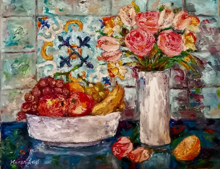 Original Impressionism Still Life Paintings by Hanan Agial