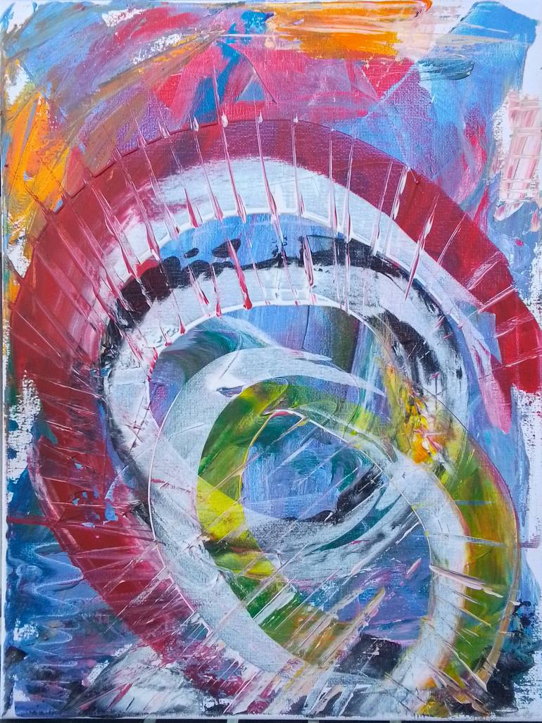 Original Abstract Painting by Rada Petrovic  Abstract Art on Canvas  TIME MACHINE