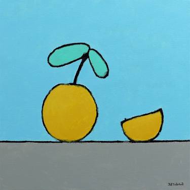 pop art - minimalism painting - fruits - orange ( Original ) thumb