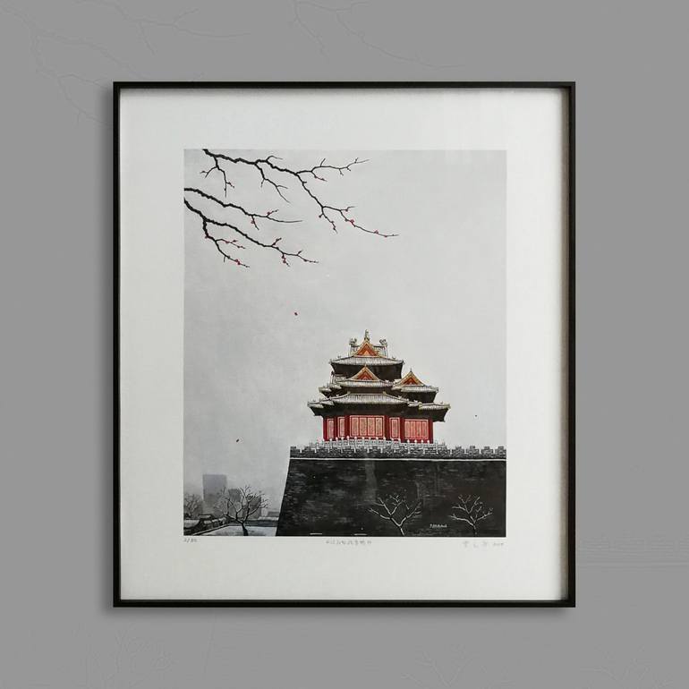 Original Black & White Landscape Printmaking by Yuanhua Jia