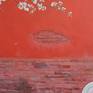 traditional oriental red landscape - imperial Forbidden City Wall - bridge - blossom ( Original )